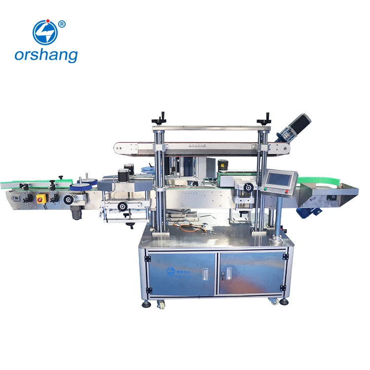 Orshang Fully Automatic Single-Sided Glue Labeling Machine for Bottles Wood High-Speed 60-150 Pieces/Minute Touch Screen