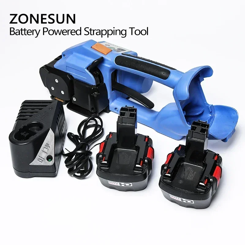 ZONESUN 梱包機 ZS-DD160 バッテリー式電動ペットストラップ梱包ツール 電動プラスチックストラップツール