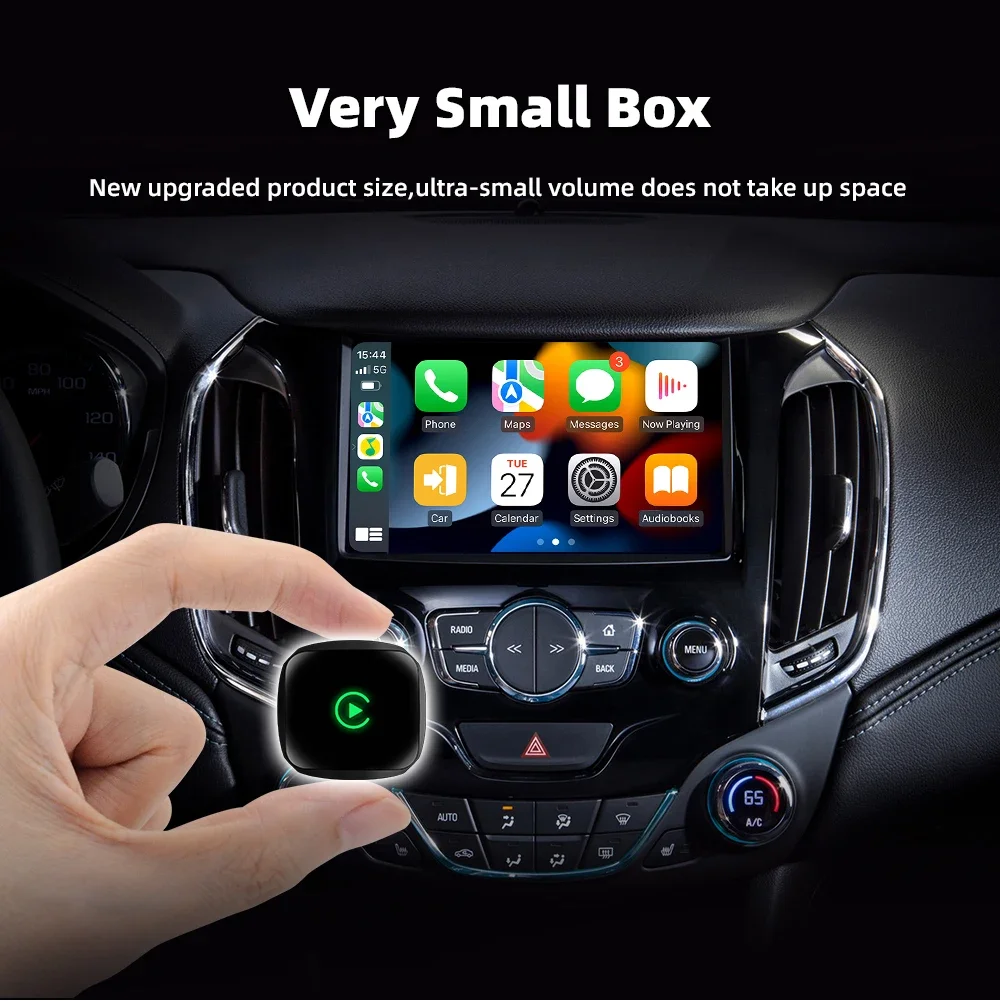 Wired to Wireless CarPlay Adapter Dongle Plug & Plug Auto Connect Converts for Wired Cars Compatible CarPlay & Android Auto
