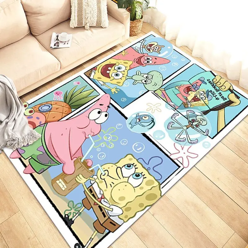 Cartoon Anime Sanrio Hello Kitty Carpet Sailors Moon SpongeBobed Lounge Rug Kawaii Kirbys Bedroom Bedside Floor Mat Home Decor