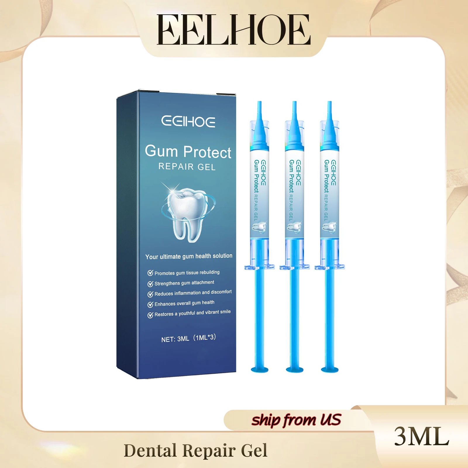 Eelhoe Dental Repair Gel Relieves Inflamed Gums And Reduces Bad Breath Deep Clean Tooth Dirt Care Gums Fresh Breath Care Gel