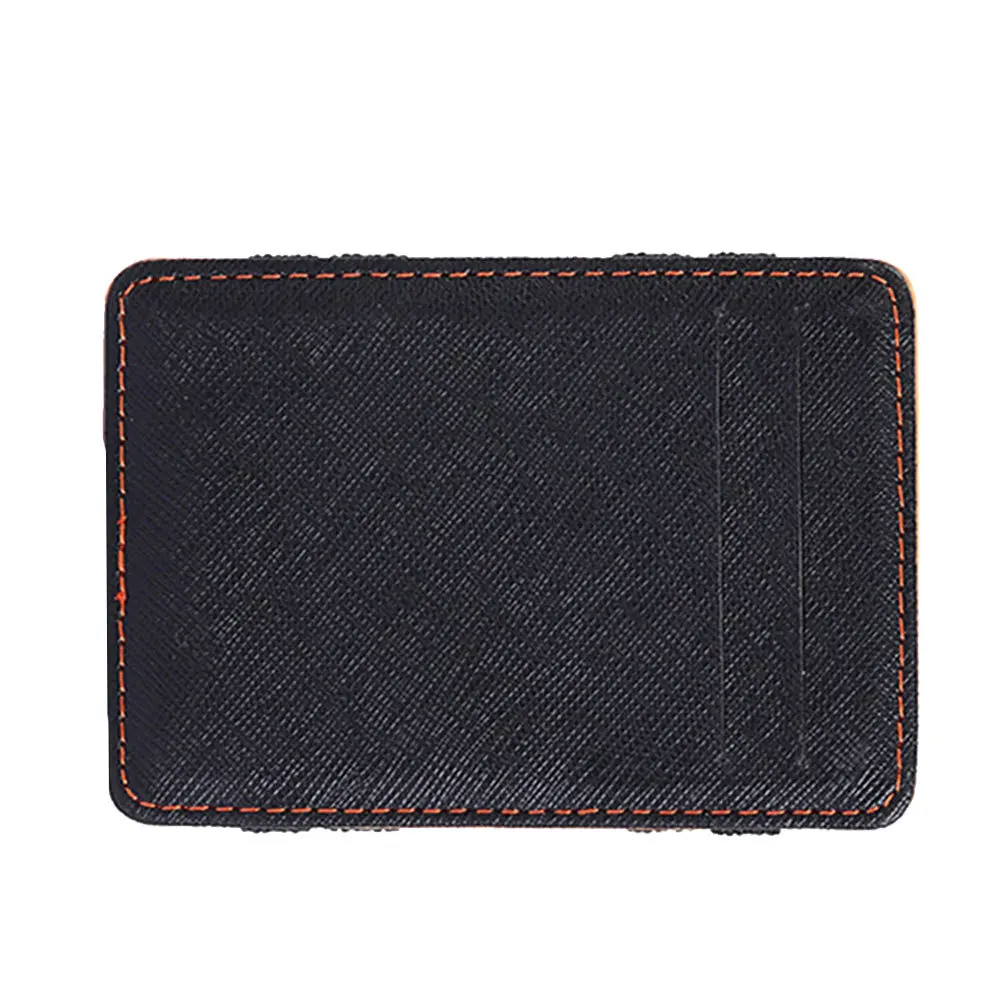محفظة ثنائية الطي من البولي يوريثان للرجال، متعددة البطاقات للاستخدام اليومي، تصميم برتقالي السطوع، هدية حامل الائتمان #4