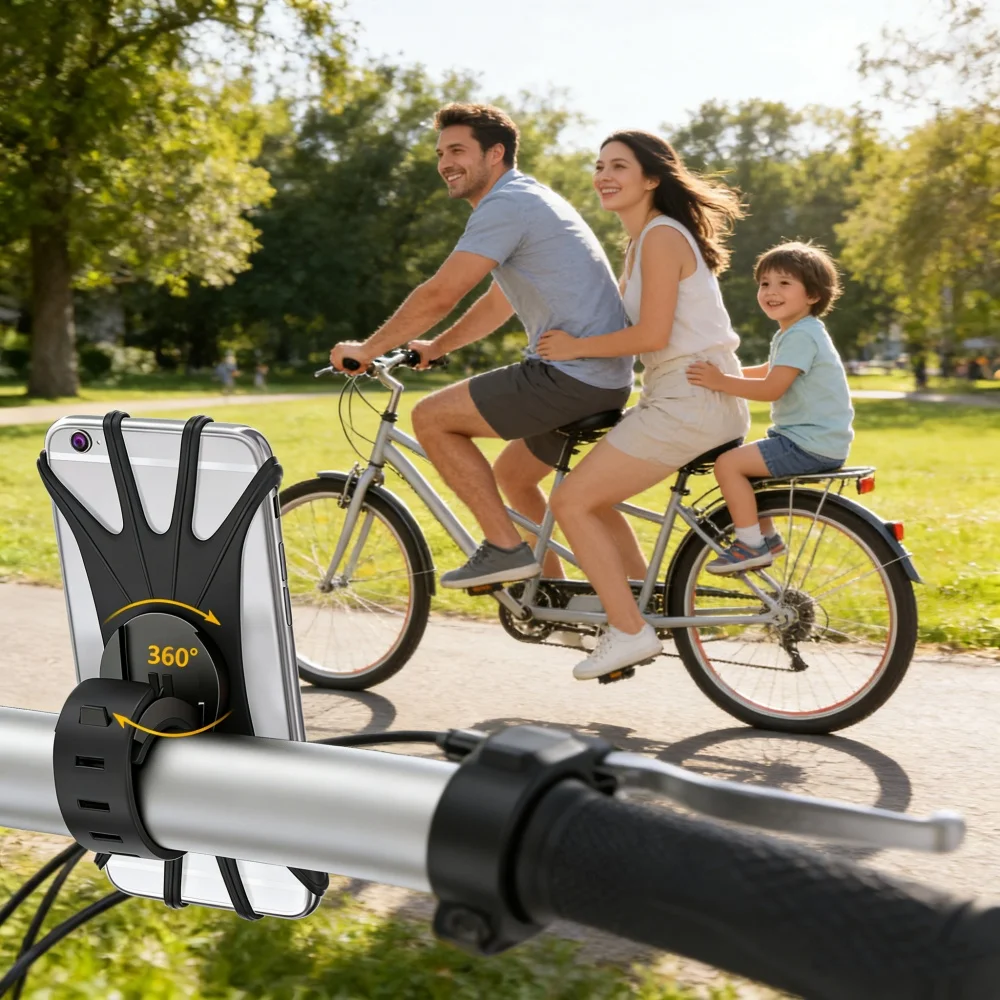 Universal Shockproof Elastic Silicone Mount Phone Holder Riding Cycling Bicycle MTB Bike GPS Support Bracket for iPhone Xiaomi