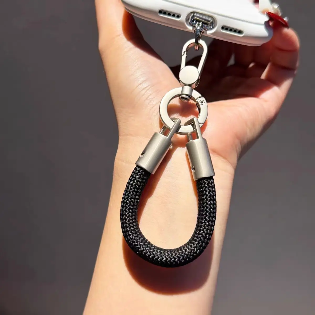 Phone Lanyard Wrist Strap Woven Phone Lanyard Creative Keychain Hanging Rope Anti-lost Security Wristband Universal Short Rope