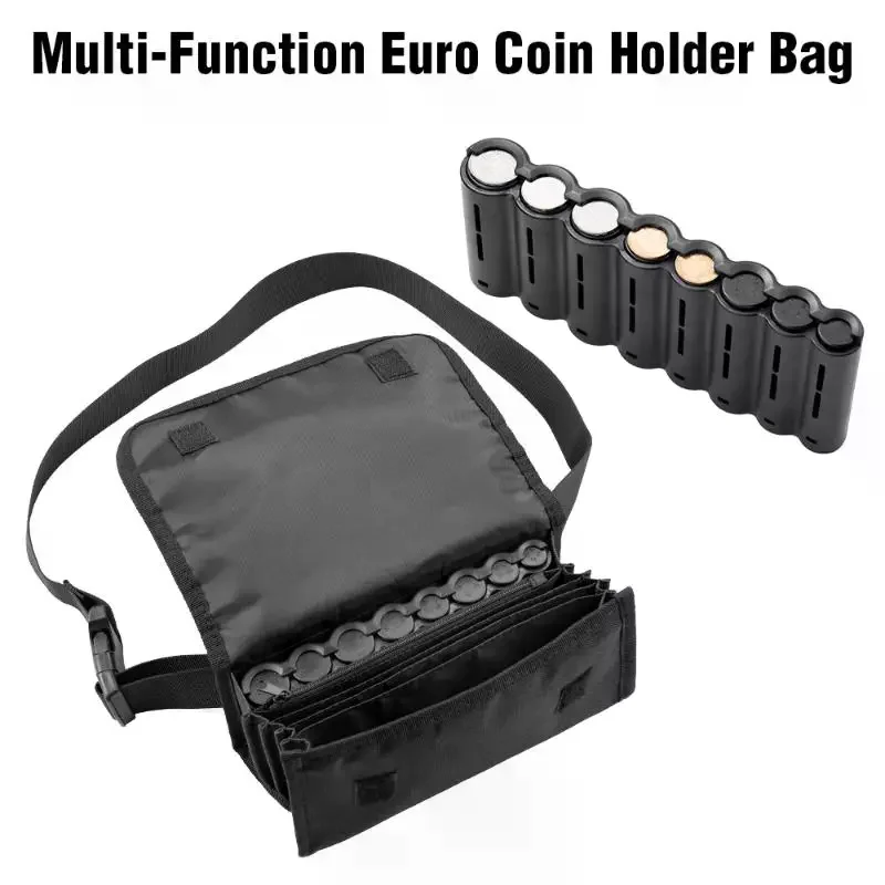 Bolsa de Cintura Multibolsos para Garçom e Motorista, Organizador de Moedas Euro, Carteira Portátil e Bolsa de Mão para Armazenamento Seguro de Dinheiro e Celular