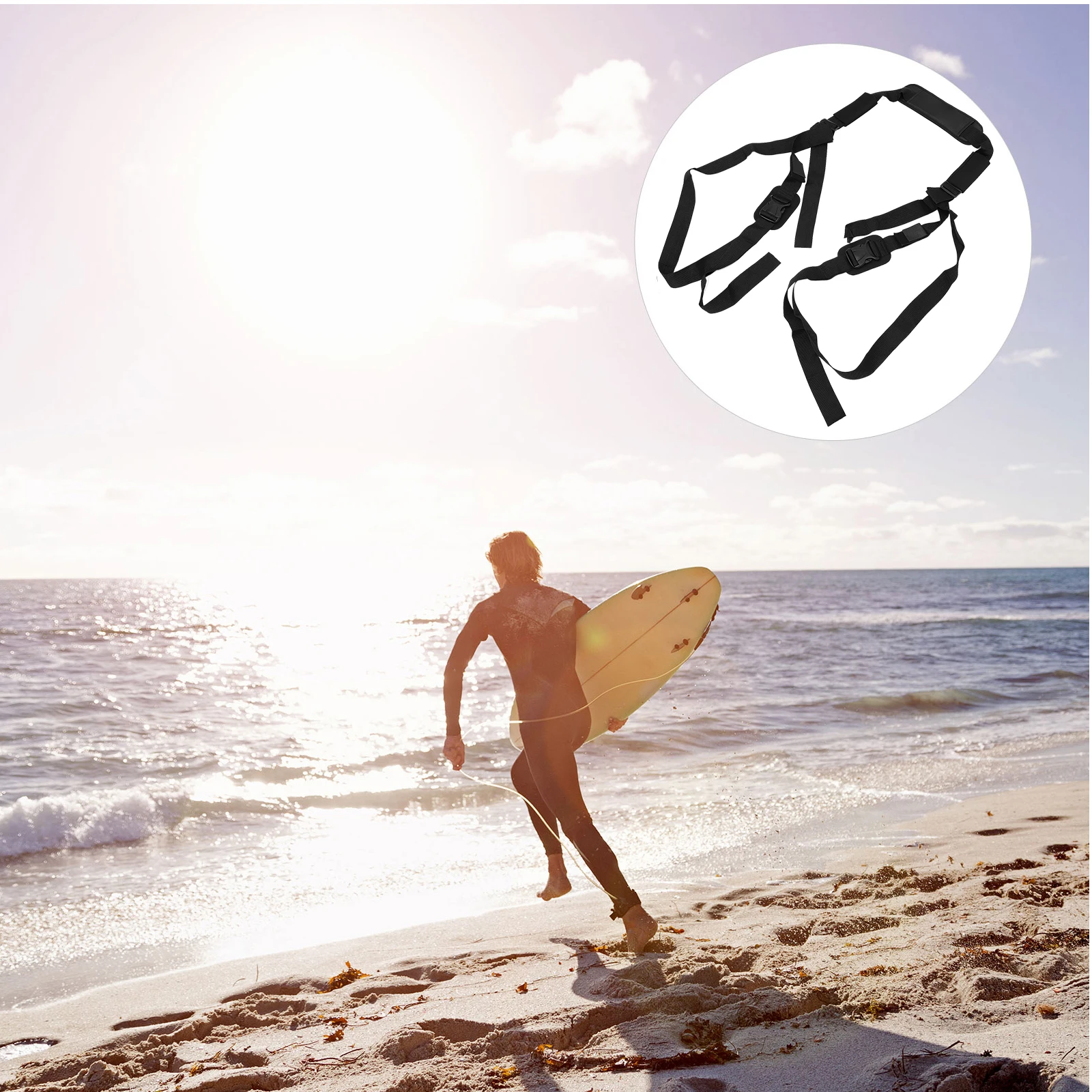 

Surfboard Harness Kayak Carrying Strap Adjustable Nylon Shoulder Belt Black Portable Foldable Paddleboard Storage Straps Durable