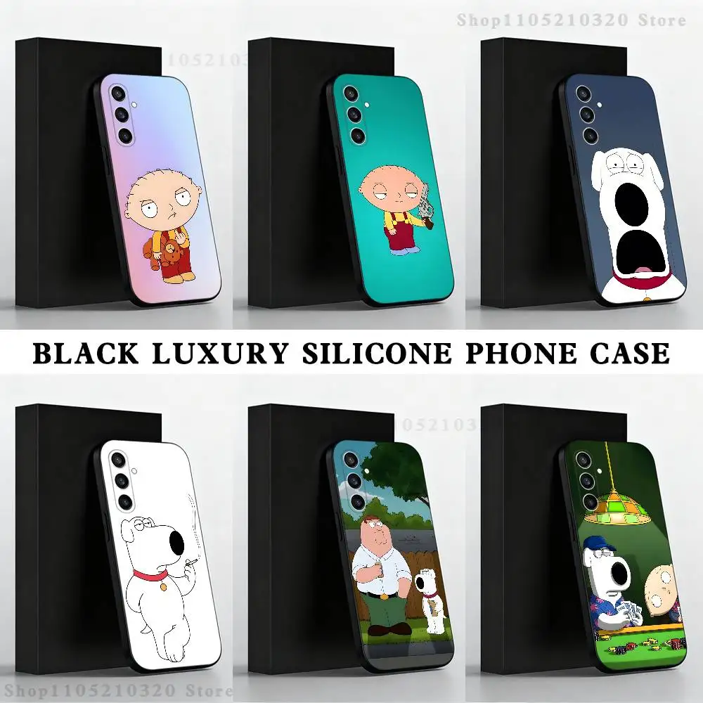 

Family Cute G-Guys Phone Case For Samsung S 25,24,23,22,30,21,10,9,Ultra,Plus,Lite,FE,4,5 G Black Soft Case