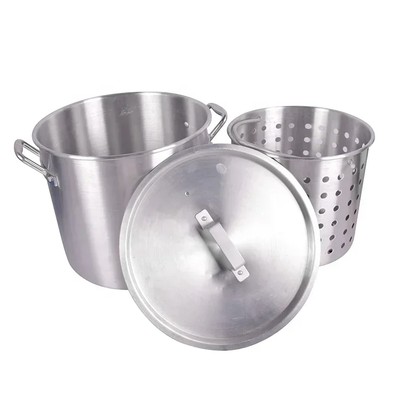 

Hot Sell Aluminum Fishing Crab Cookers 21L 35L Out Door Boiling Pot Aluminum Boiling Seafood Cookers