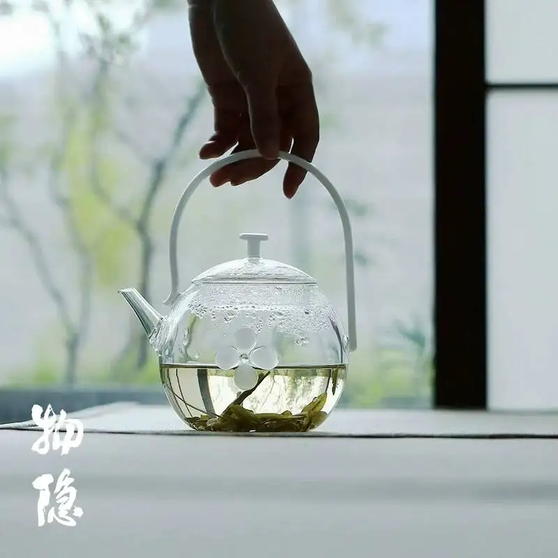 Wuyintang huayu Heat Resistant Glass Thickened Open Flame Electric Ceramic Stove Lifting Tea Making Kettle