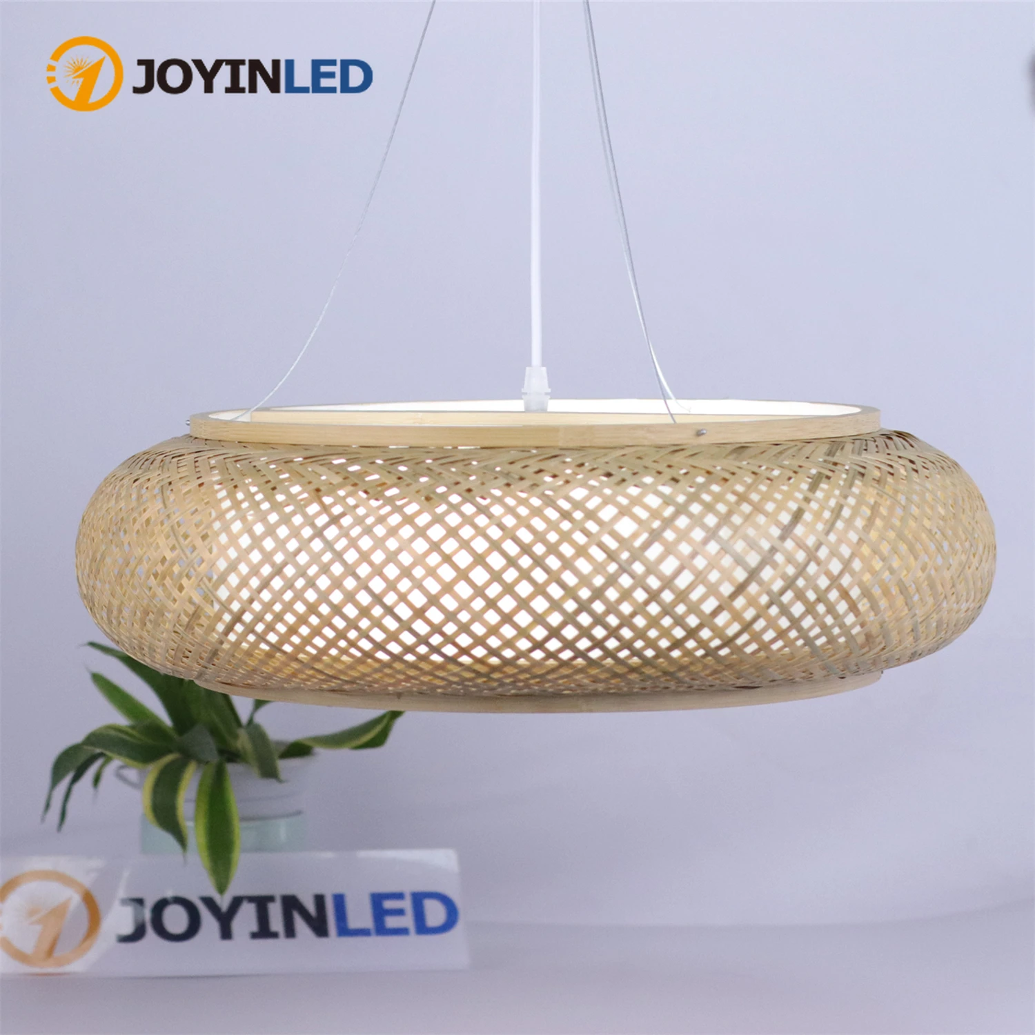 

Handmade Rattan Woven Vintage Bamboo LED Pendant Lamp Shade 50CM Chandelier for Living Room Kitchen and Home Decor Hanging Lamp