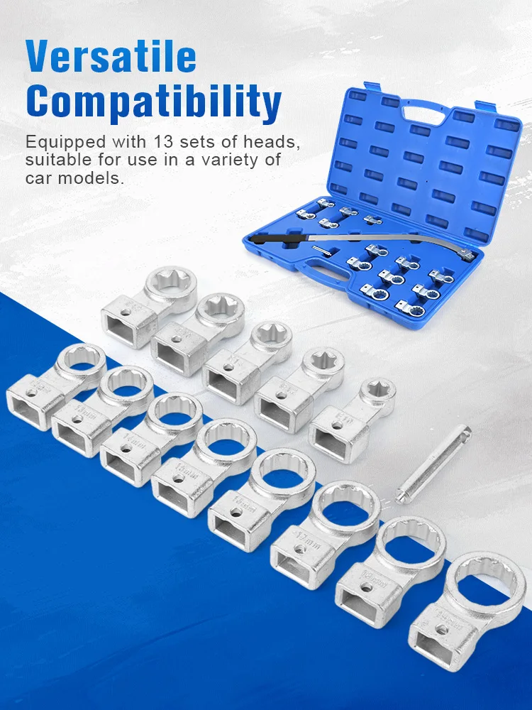 

15PCS Auxiliary Belt Tensioner Pulley Wrench Set Screw Removal Tool Idler Pulley Adjustment Wrench Fit for Most Vehicle Types