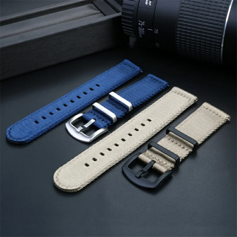 High-quality 20mm 22mm Nylon Canvas Strap Universal Type Sport Quick Release Watch Band Bracelet for Seiko Omega Mido CITIZEN