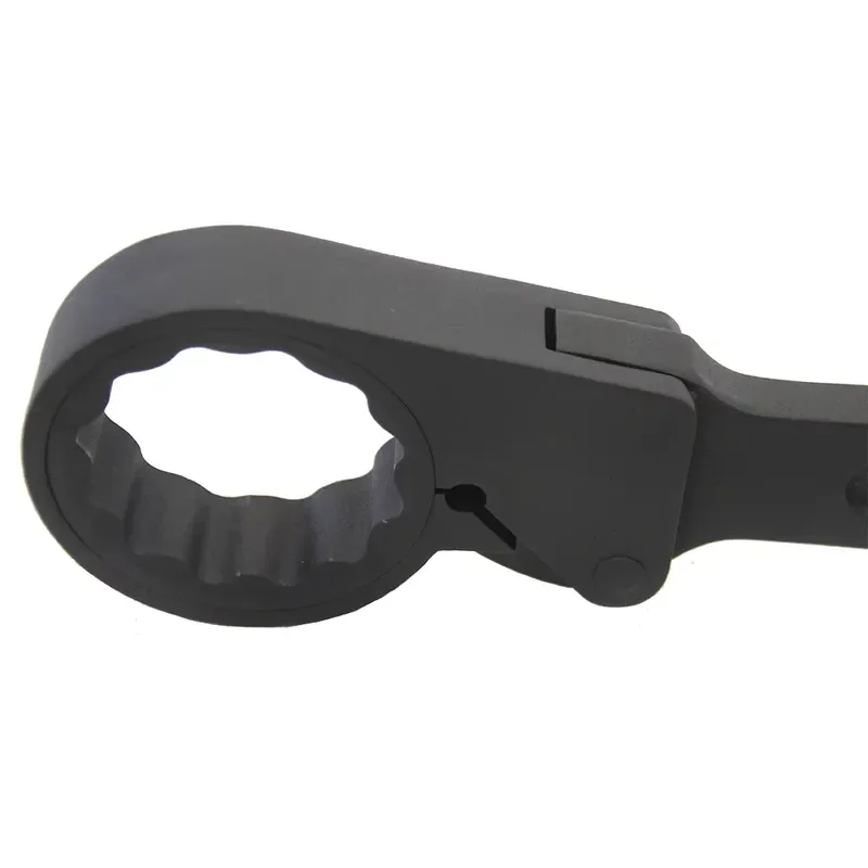 80mm 40 Chrome Steel Heavy Duty 12 Point Long Handle Professional Quick Release Double Sided Ratchet Wrench Black Tool