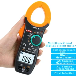 NJTY 3266TA Digital Clamp Meter Multimeter Clamp Ammeter 3266TD for Measuring Capacitance, Temperature, Diodes, Frequency, AC/DC