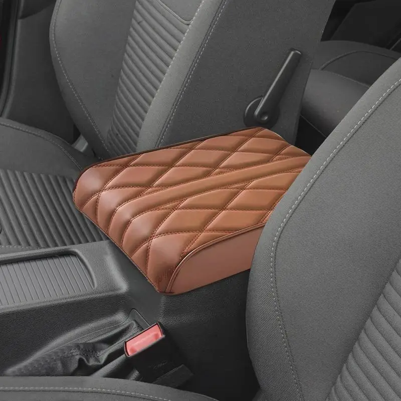 Auto Armrest Box Cover high-quality PU leather memory foam Armrest pad non-slip silicone bottom Breathable Soft Armrest cousin