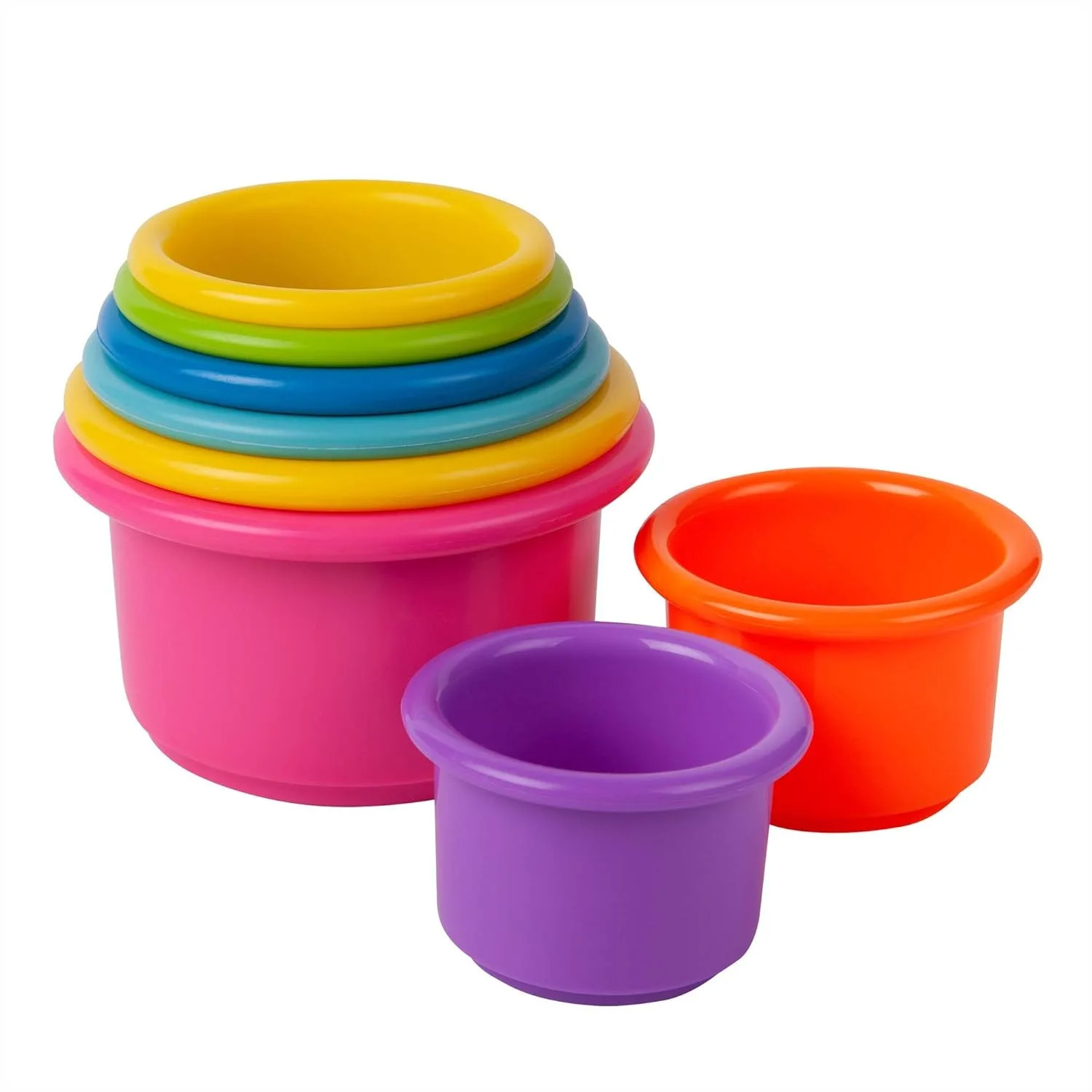 Stacking Cups for Babies - Colorful Baby Bath Toys Stackable Water Toys for Toddlers 8 Count