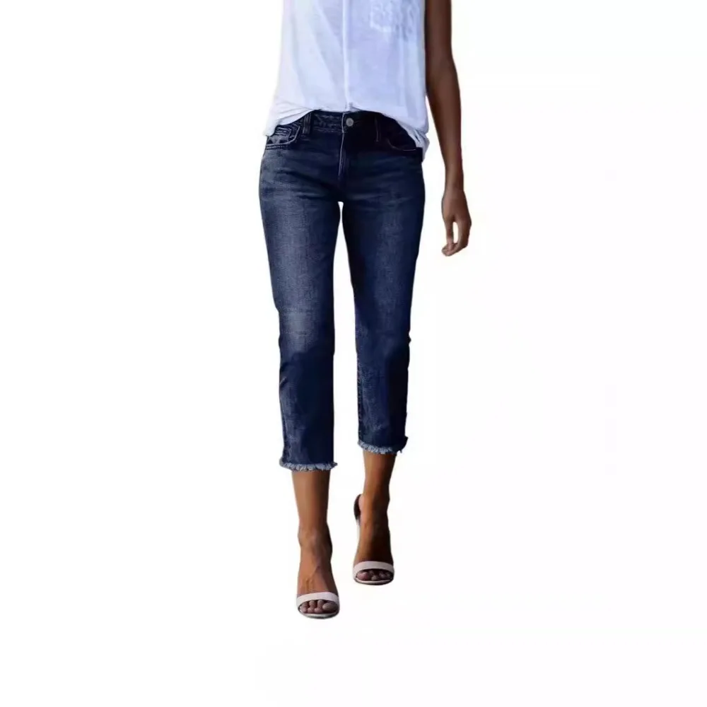 Women Fashion Vintage Slim Fit Stretchy Denim Jeans Flattering Casual Daily Streetwear Pants