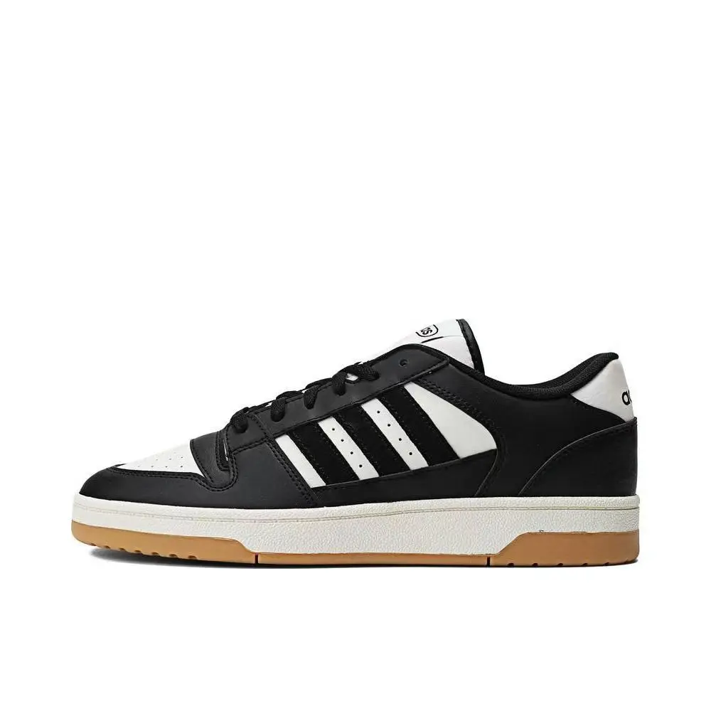 Adidas Break Start Sneakers for Men and Women, Comfortable and Versatile, Low-Top, Non-Slip, Wear-Resistant, Lightweight, Casual, Black and White Fabric, Rubber Ih7963