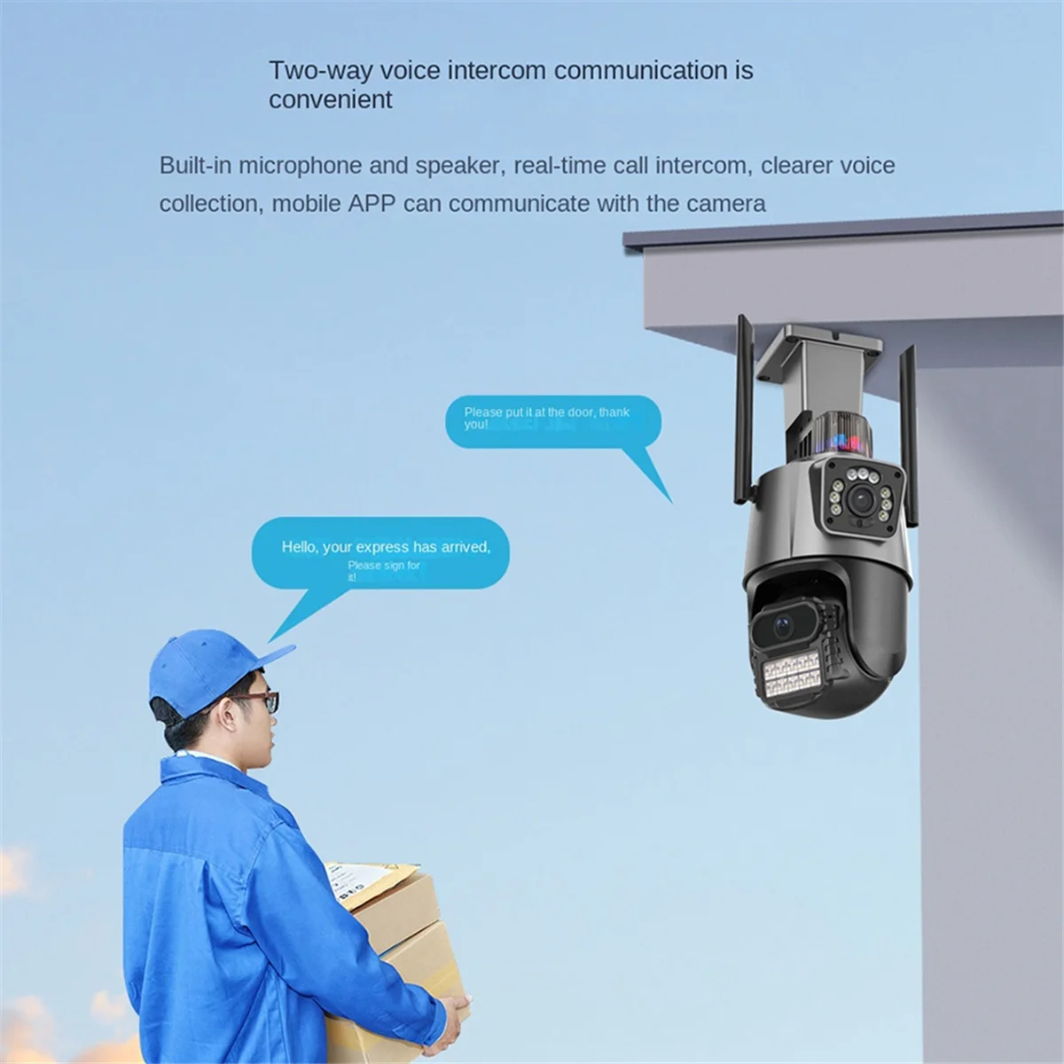 SLQZT 6MP 360° Camera Wifi Outdoor Dual Screens AI Auto Tracking Wireless Surveillance Camera EU Plug