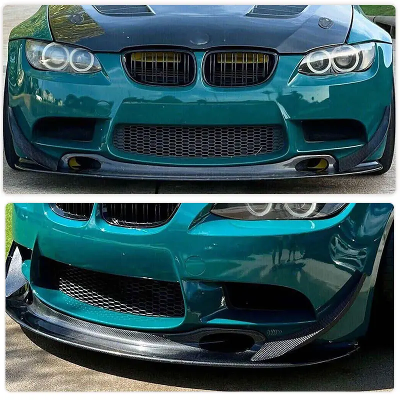 Car Front Bumper Lip With Canards for BMW 3 Series E92 E93 M3 2007-2013 Racing Front Lip Chin Apron Fins Body Kits Carbon Fiber