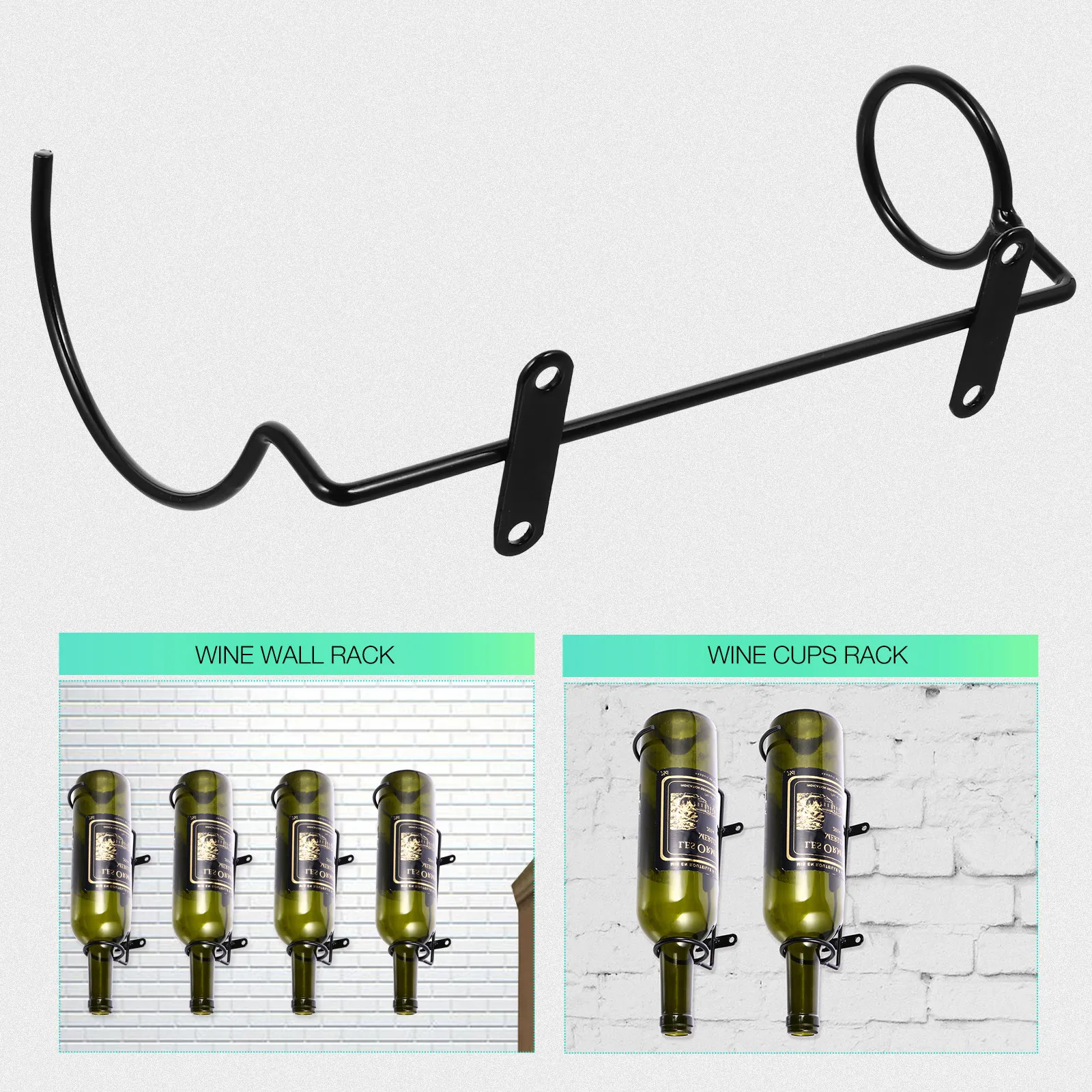 6Pcs Iron Wine Rack Wall-Mounted Wine Bottle Holder Spiral Storage Stand Decorative Metal Display Racks Iron Art Rack - view 5
