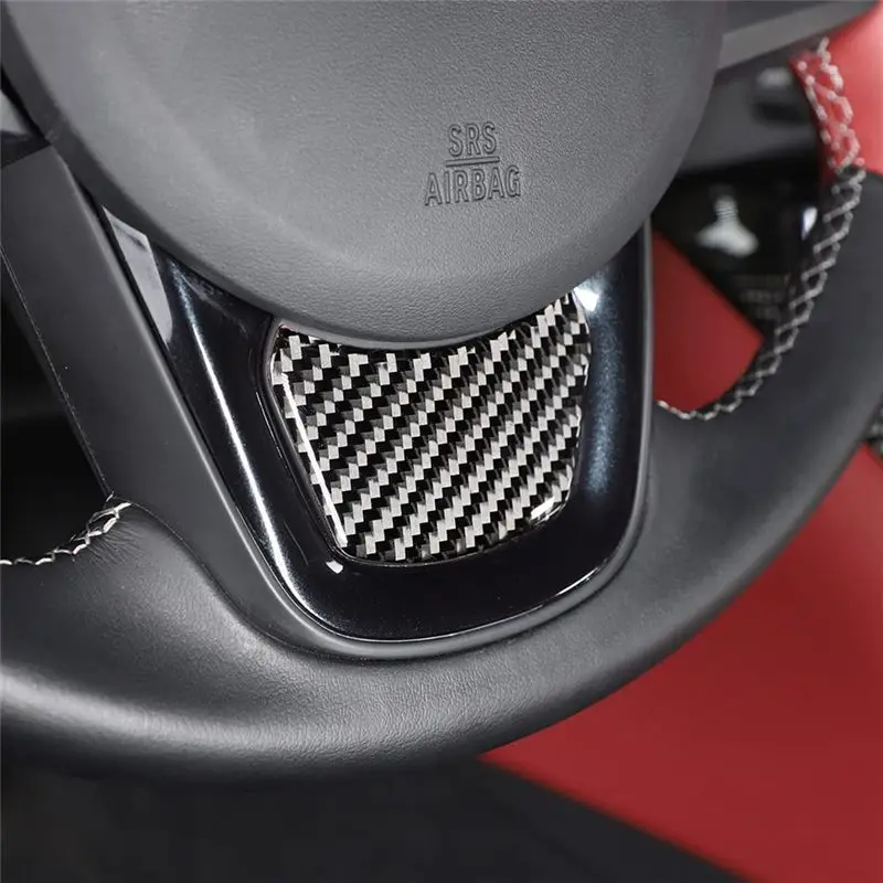 For Toyota Supra GR A90 2019-2023 Soft Carbon Fiber Car Steering Wheel Trim Cover Frame Interior Parts - view 3