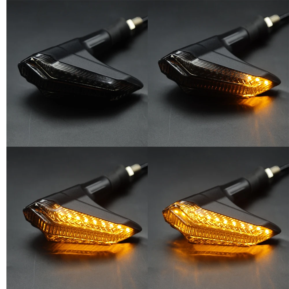 12V LED Ring Fork Strip Lamp Flashing Blinker Motorcycle Turn Signal Light & DRL Amber White Moto Flasher Auto Accessories