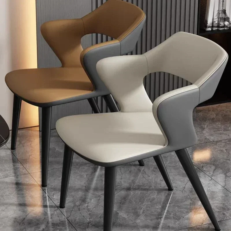 Modern Nordic Dining Chairs Kitchen Mobile Design Elegant Leather Dining Chairs Luxury Sillas Para Sala De Estar Furnitures