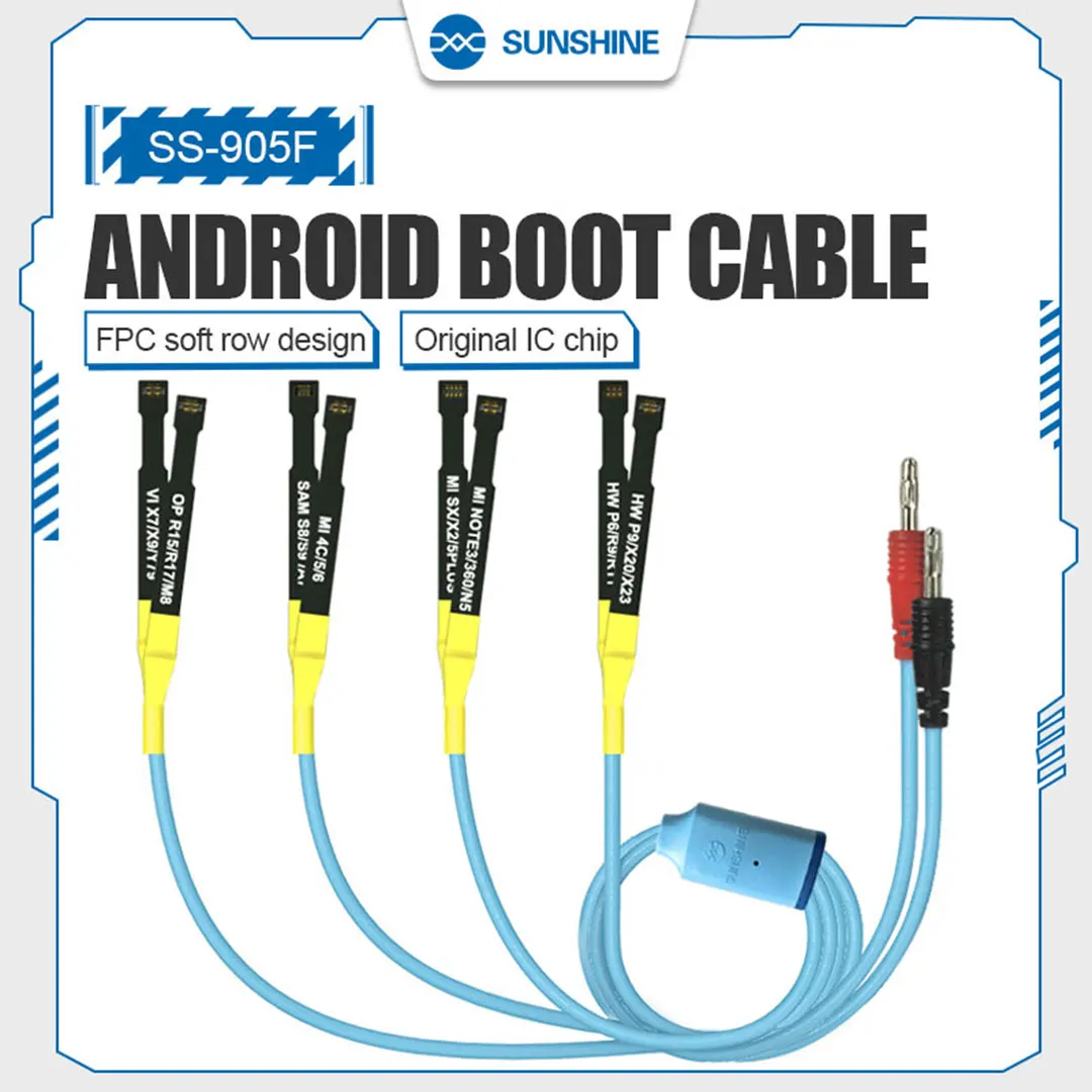 

SUNSHINE SS-905F Android Phone Boot Cable Power Cable Test Lead Support Hongmeng System for Mi Redmi Samsung Huawei OPPO Vivo