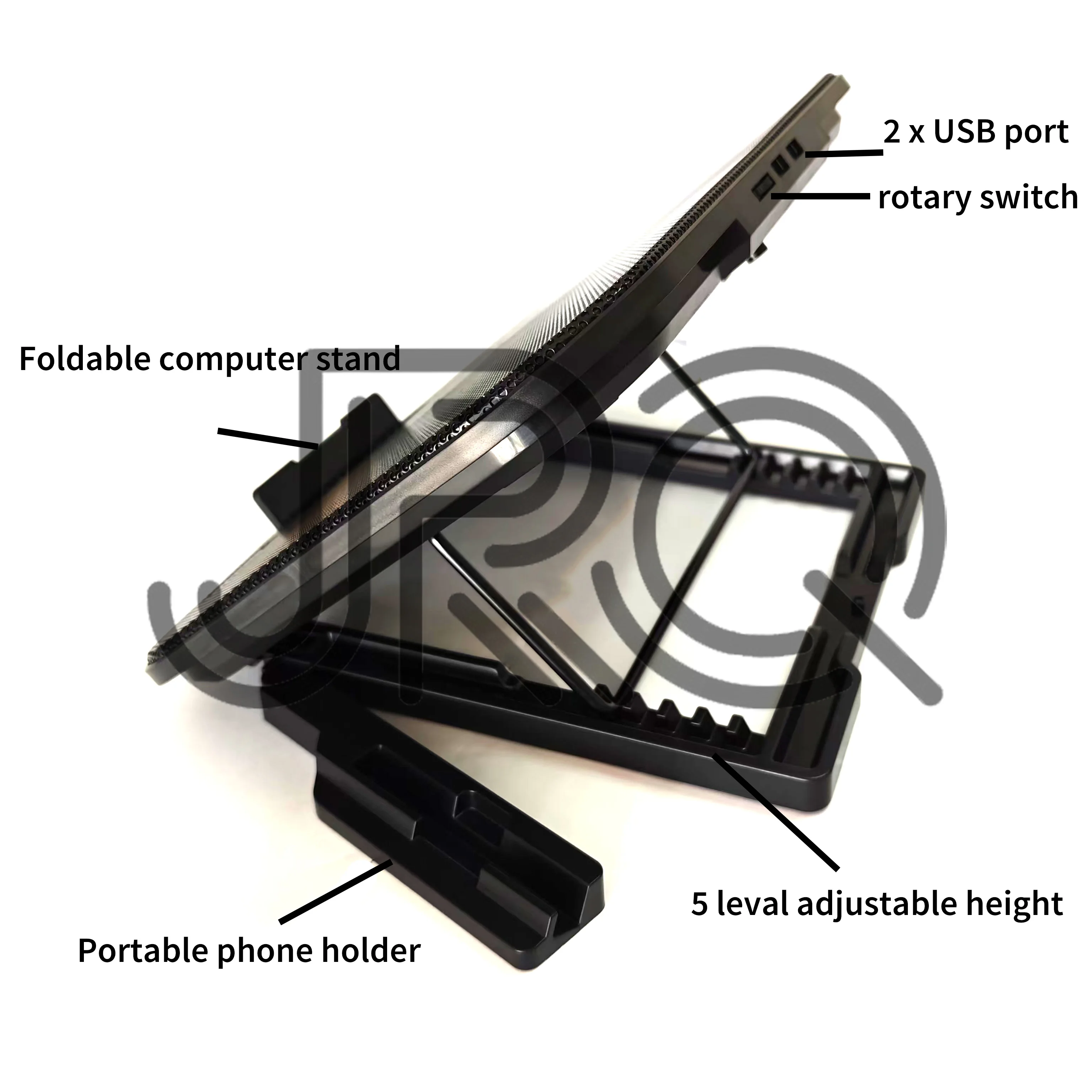 YHC Mute Laptop Cooling Strong Winds Universal Tablets Laptop Cooling Pad 13-16 Inch Large Fan Radiator Laptop Stand Notebook