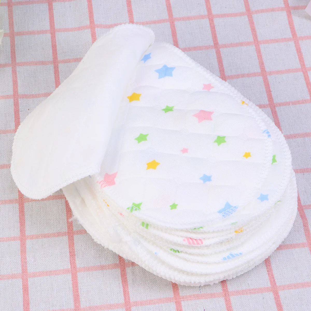 

25Pcs Baby Diapers Reusable Washable Cloth Inserts Absorbent Breathable Peanut Shaped 3 Layer Nappies Pattern Size S