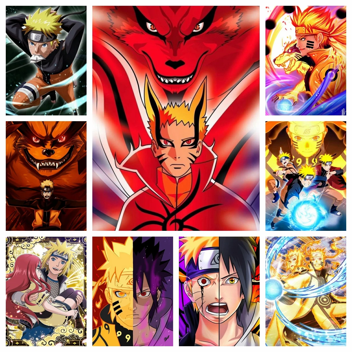 1 Stück Rahmenloses 2025 Neues Anime-Charakter Naruto Diamantmalerei Japanisches Manga DIY Komplettes Kreuzstich-Set Mosaik-Stickerei für Zuhause