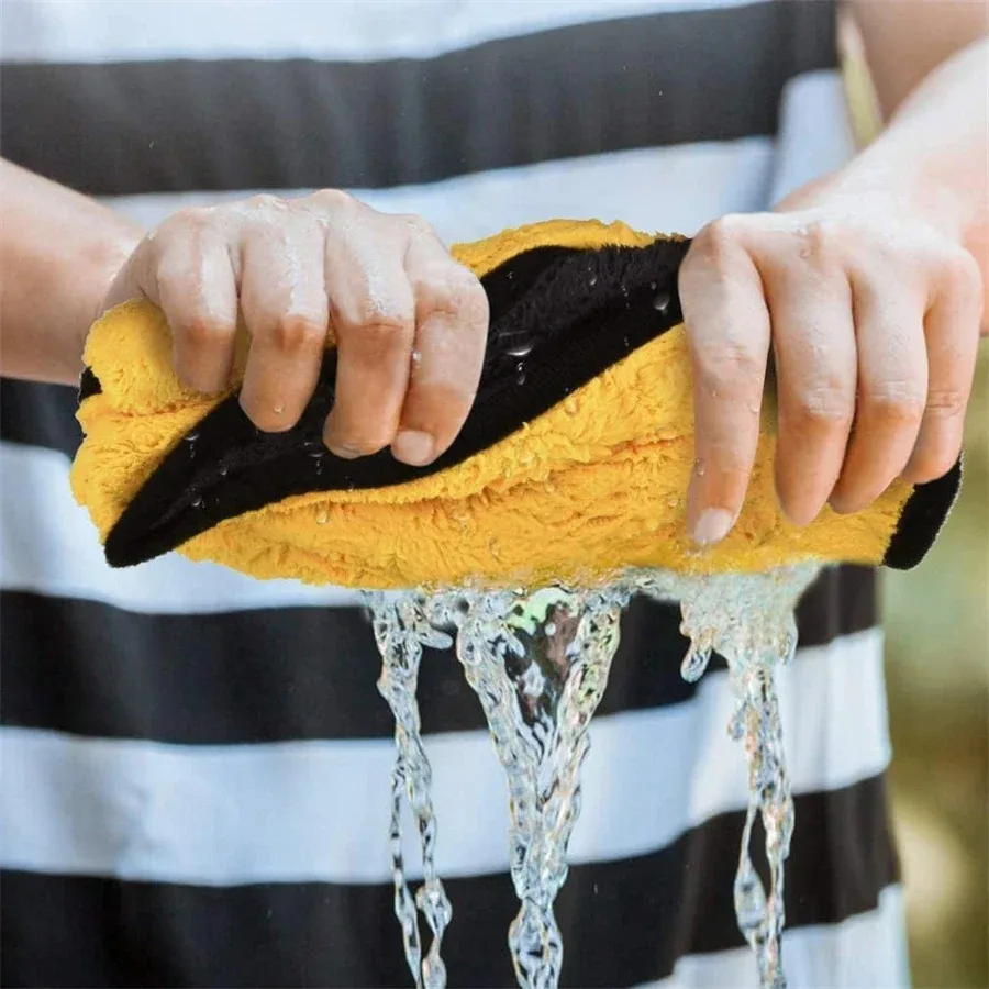 1/2/6/10Pcs Microfiber Car Towel Double Sided High Absorbency Car Wash Cloth Auto Detailing Cleaning Rag