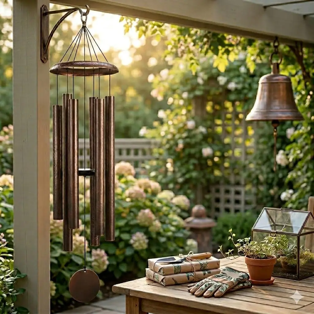 

50 Inch Aluminum Wind Chimes Large Outdoor Memorial Hanging Wind Chime with Deep Church Bell Sound Heavy Duty 3.6mm Thick Tubes