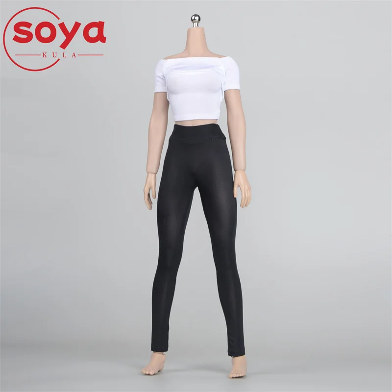 ألعاب الفلفل الحار GBT-002 1/6 سراويل اليوغا النسائية عالية الخصر سراويل ضيقة مرنة الملابس نموذج صالح 12 ''الجندي عمل الشكل الجسم #3