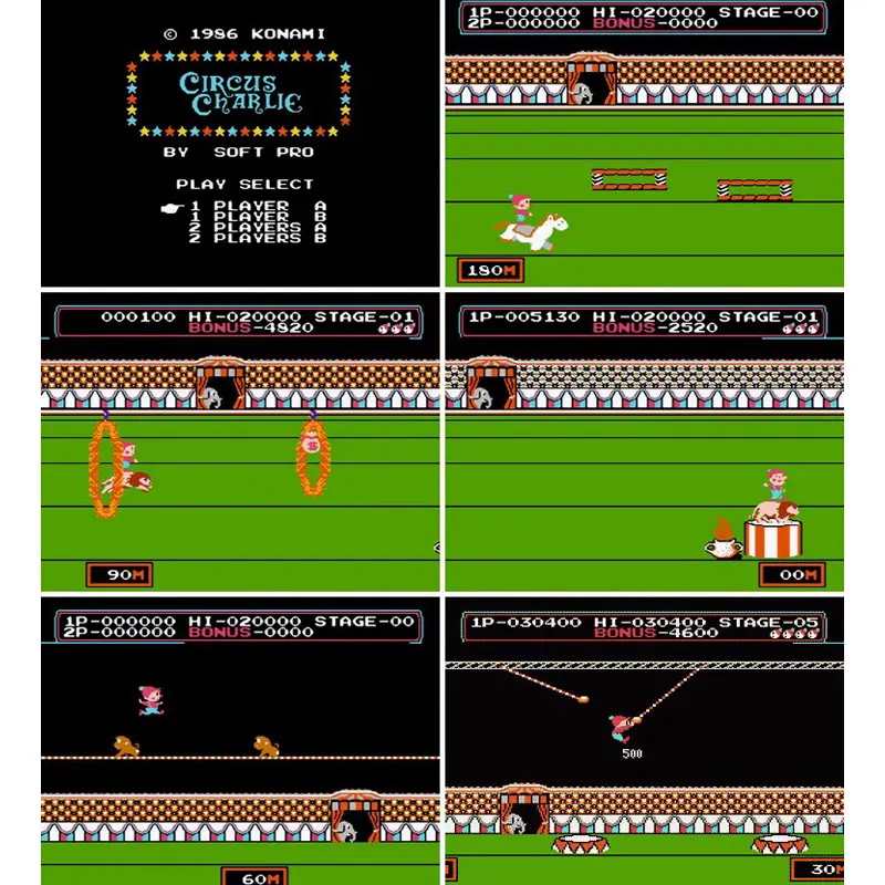 Cartouche de jeu CIRCUS 8 bits, pour console TV 60 broches, version japonaise