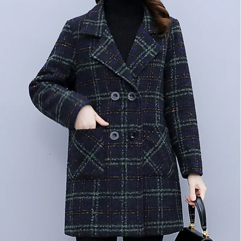 Winter New Plus Cotton Woolen Jacket 2022 Fashion Womens Long Trench Coat Women's Temperament Slim Quilted Jackets 5XL