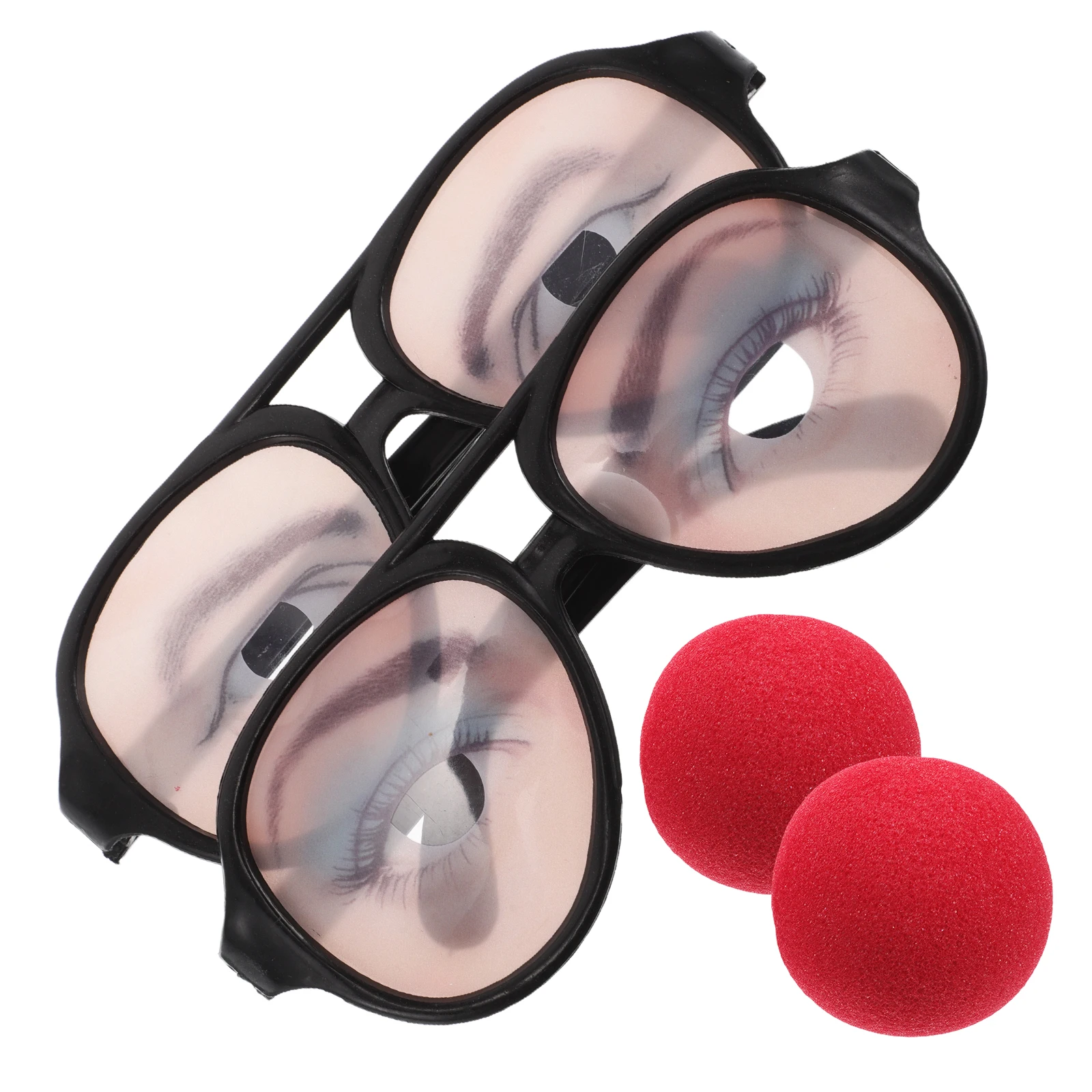 

2pcs Novelty Glasses Halloween Silly Eyewear Funny Costume Accessories Eyeglasses ABS Prank Pattern Unisex Party Wedding Props