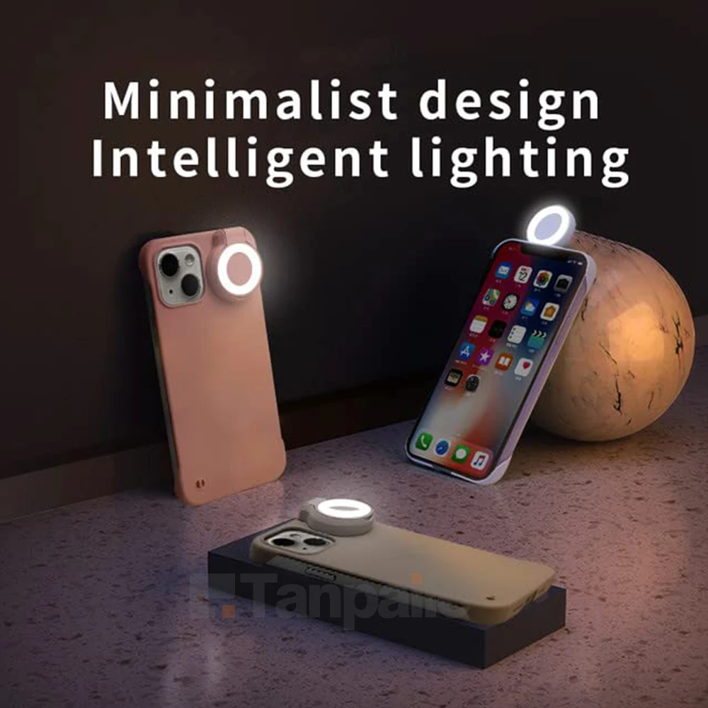 Selfie Ring Flash Fill Light phone Case For iphone 15 Pro Max Plus 14 13 12 11 X XS Max LED Flash Lighting Beauty Live Selfie Li