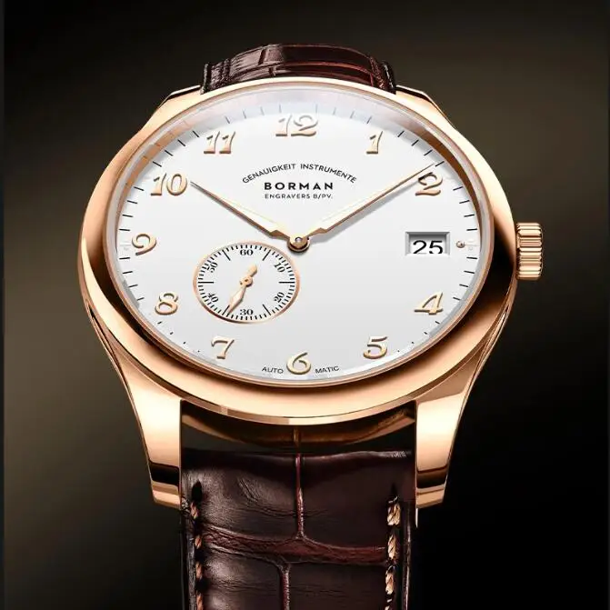 بورمان ساعة أوتوماتيكية للرجال 41 مللي متر ساعة يد ميكانيكية سامسونج 5Bar مقاوم للماء مضيئة الياقوت مرآة Hangzhou5000 دوار صغير