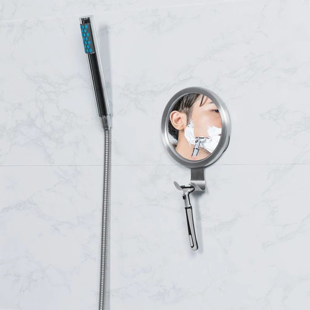 

Washroom Fogless Mirror with Hook Anti-Fog Suction Shaving Mirror for Shower Bathroom No Installation Required