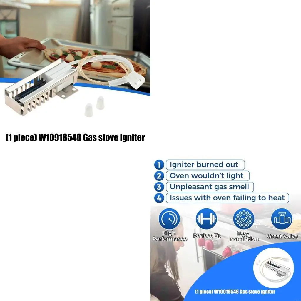 J6PE Efficient Gas Stove and Oven Igniter Replacement Igniter Set Metal Construction Suitable for Quick Reliable Lighting