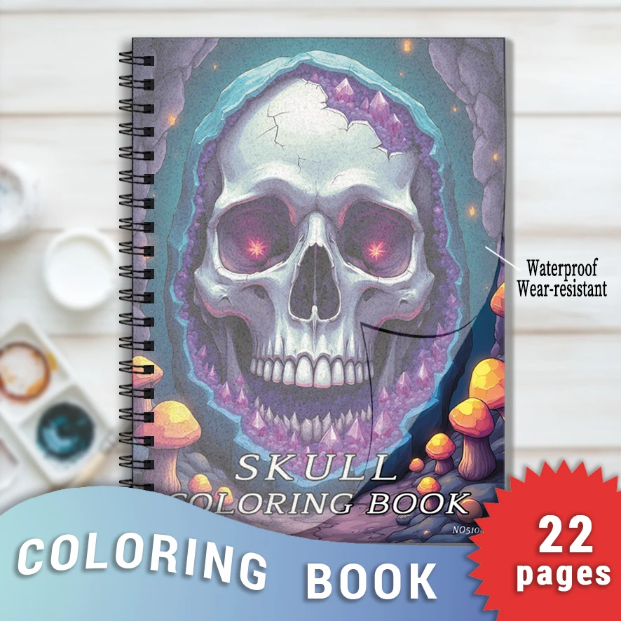 Adult Skull Coloring Book 8.3x11.2 inches 22 Pages Stress Relieving Creative Art
