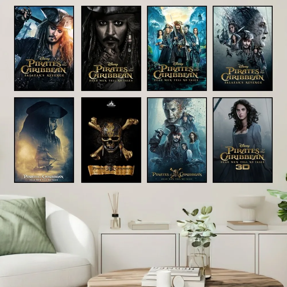 

MINISO Pirates Caribbean Dead Men Tell No Tales Disney Poster Home Prints Wall Painting Bedroom Living Room Decoration Office