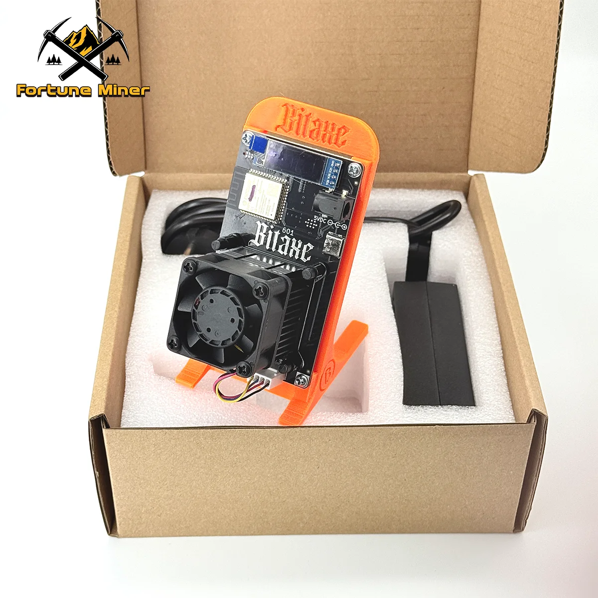 Bitaxe Gamma 601 Lucky Miner 1,2TH/s 18W Asic Chip Solo Miner Mesin Penambangan Bitcoin Miner dengan UK US AU BR EU Plug Power Orange