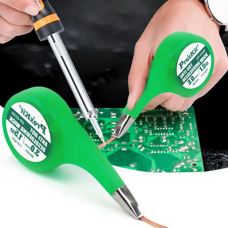 

1Pcs Desoldering Wick Braid Solder Wick Remover Sucker with Thumb Wheel Dispenser Solder Remover Vacuum Sucker Desoldering