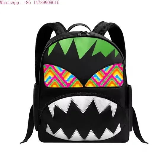 

Hot Selling APP Programmable LED Bag Shining Eye 3D Animation Advertising Wearable Display