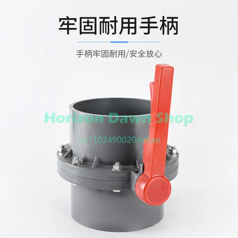 DN110 PVC Butterfly Valve, One Piece Body Seawater Aquaculture Pipe System, Corrosion Resistant Plastic Valve