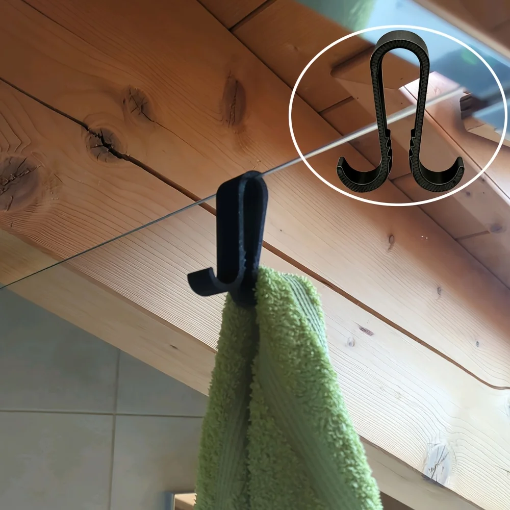 2pcs Double Hook Multifunctional Bathroom Hook, Bathroom Towel Hook, Portable Towel Hook, Bathroom Glass Door Bathrobe Hook
