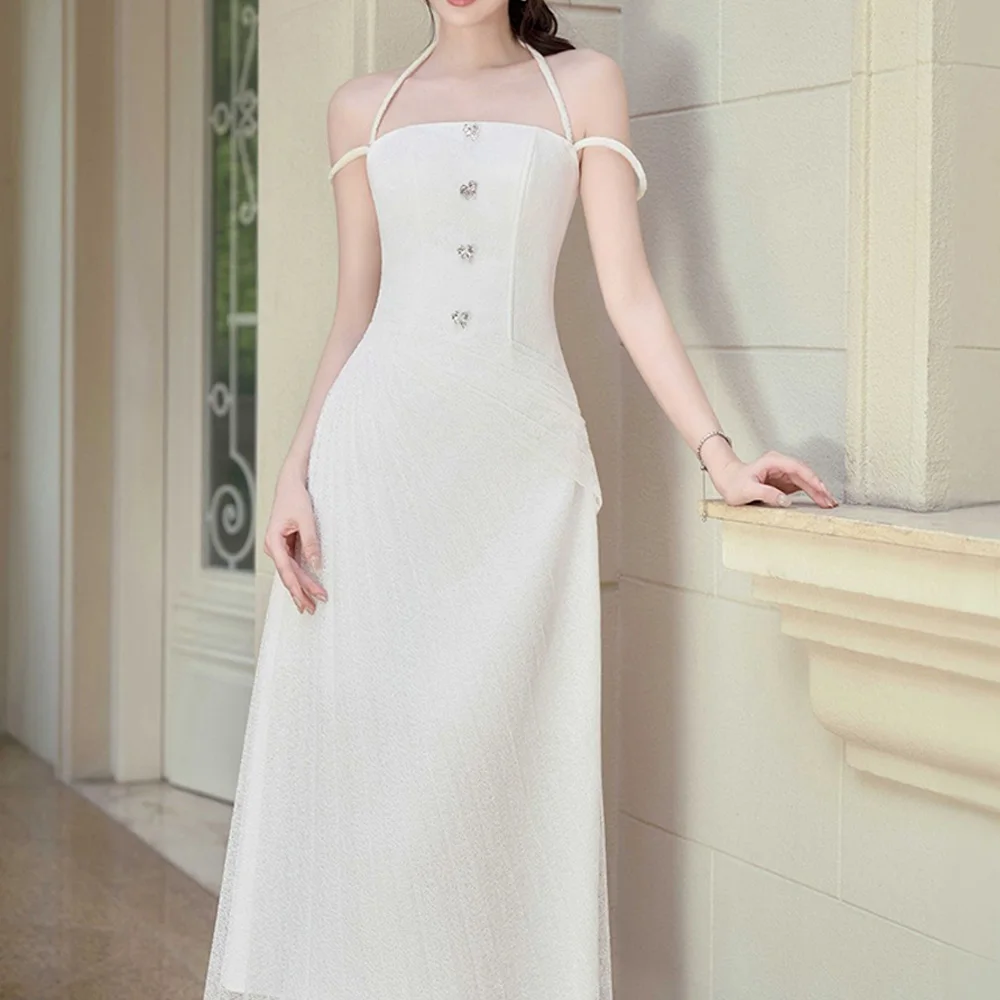 

High Quality A-LineTea Length Strapless Jersey Sleeveless Pleats Evening Dress Elegant Photo Color فساتين سهره نسائيه فخمة